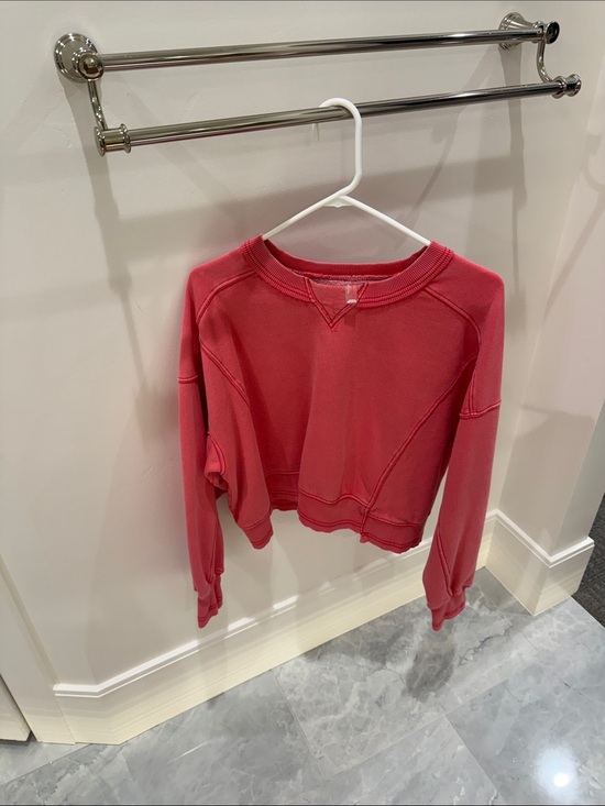 Free People Tops - Free people intercept pull over Women's Cropped Crew Sweatshirt in Coral Pink